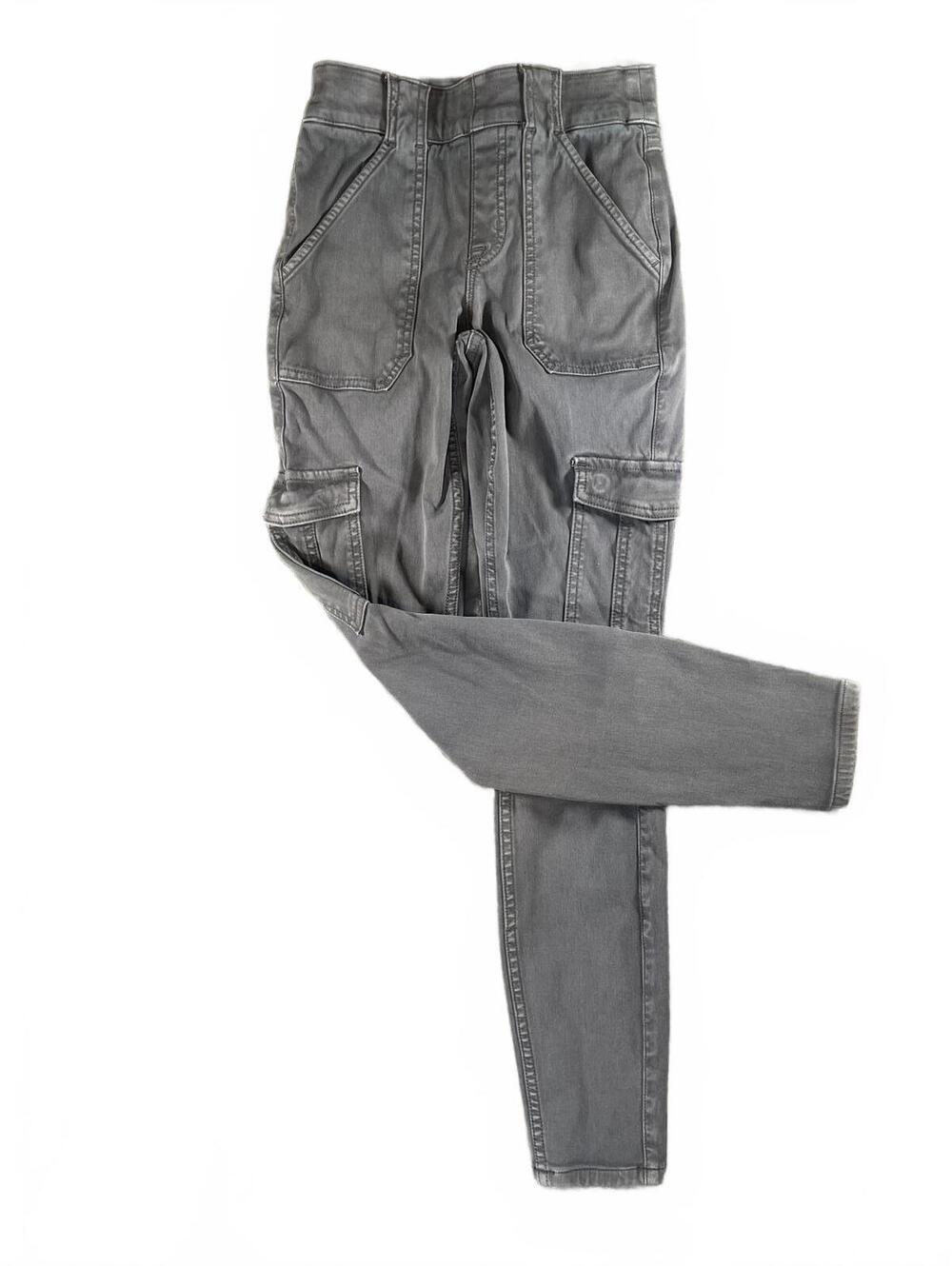 SPANX Stretch Twill Ankle Cargo Pants in Washed Black - Size XS Petite